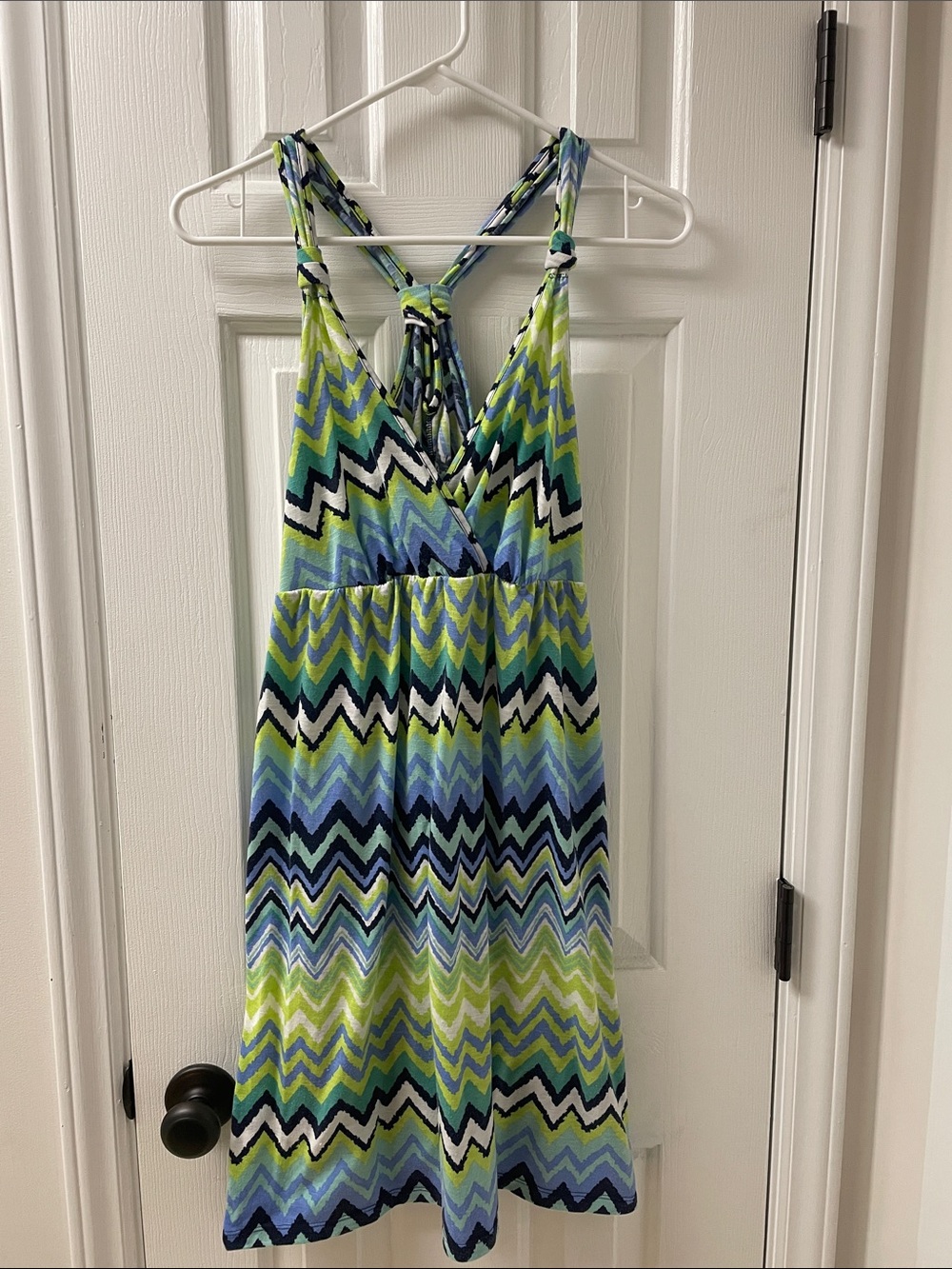 Nicole Miller Green, Blue & Black Zigzag Swim Coverup